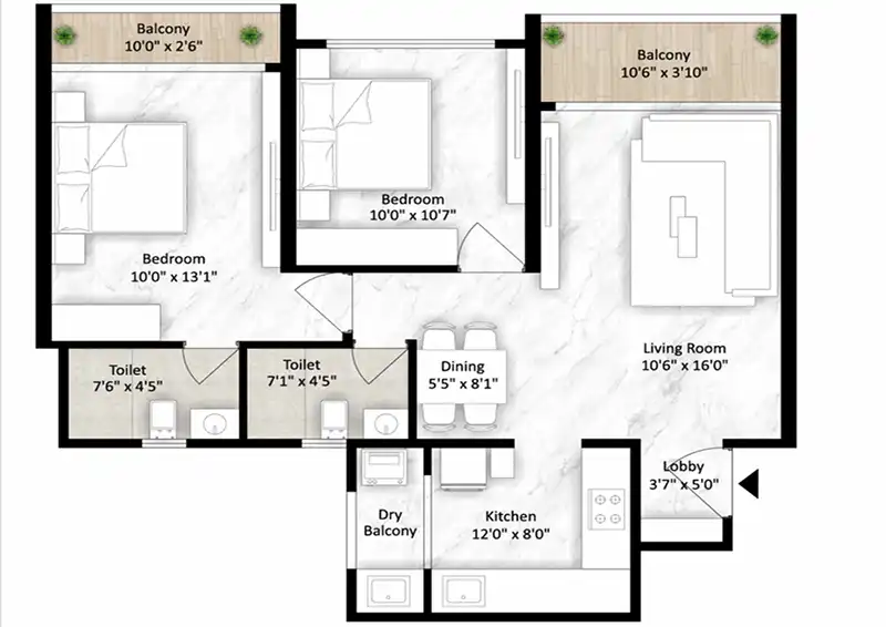 3 BHK Plan